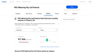 
                            12. PEC Metering Pty Ltd Pretoria Client Services Salaries in Pretoria, GP ...