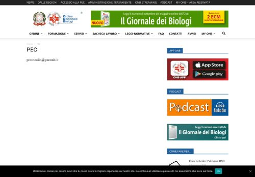 
                            2. PEC | Ordine Nazionale dei Biologi