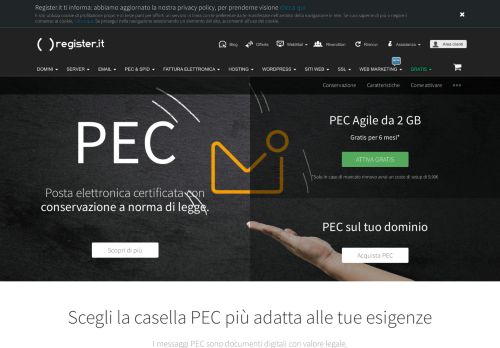 
                            11. PEC - Posta Elettronica Certificata - Email certificata - Register