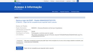 
                            8. Pedido: Senha e login da ESAF - CGU