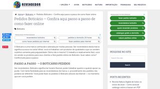 
                            6. Pedidos Boticário - Confira aqui passo a passo de ... - Revendedor Club