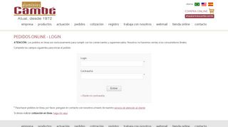 
                            7. Pedidos Online - Login | Alumínios Cambé