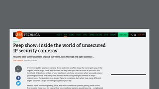 
                            12. Peep show: inside the world of unsecured IP security cameras | Ars ...