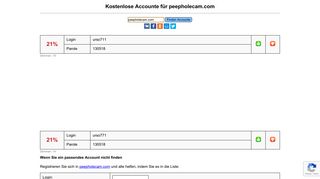 
                            4. peepholecam.com - kostenlose Accounte, Parolen und Logine