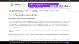 
                            4. Peer To Peer Lending Cashback Offers - Financial Thing