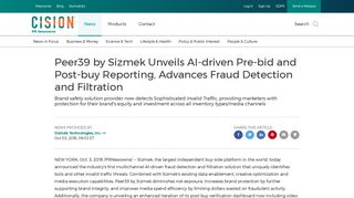 
                            11. Peer39 by Sizmek Unveils AI-driven Pre-bid and Post-buy Reporting ...