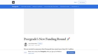 
                            12. Peergrade's New Funding Round – Peergrade – Medium