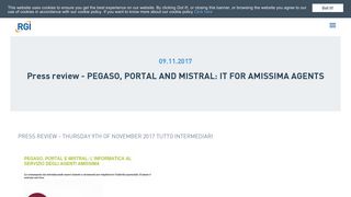 
                            11. PEGASO, PORTAL AND MISTRAL: IT FOR AMISSIMA AGENTS - RGI