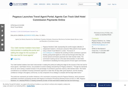 
                            13. Pegasus Launches Travel Agent Portal; Agents Can Track ...