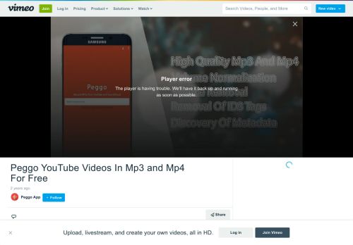 
                            9. Peggo YouTube Videos In Mp3 and Mp4 For Free on Vimeo