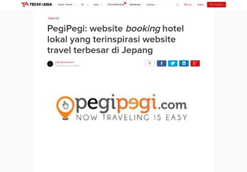 
                            10. Pegipegi website booking hotel di Indonesia - Tech in Asia Indonesia