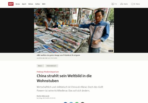 
                            12. Pekings Medienimperium - China strahlt sein Weltbild in die ... - SRF