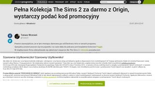 
                            6. Pełna Kolekcja The Sims 2 za darmo z Origin, wystarczy podać kod ...