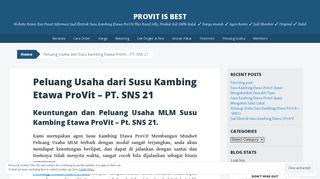
                            4. Peluang Usaha dari Susu Kambing Etawa ProVit – PT. SNS 21 | Provit ...