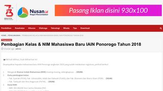 
                            6. Pembagian Kelas & NIM Mahasiswa Baru IAIN Ponorogo Tahun 2018 ...