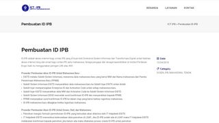 
                            12. Pembuatan ID IPB – ICT IPB