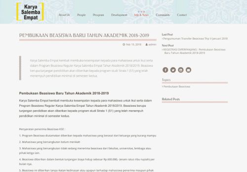 
                            6. Pembukaan Beasiswa Baru Tahun Akademik 2018-2019 :: Situs ...