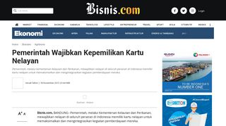 
                            2. Pemerintah Wajibkan Kepemilikan Kartu Nelayan - Ekonomi Bisnis