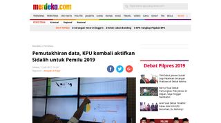 
                            9. Pemutakhiran data, KPU kembali aktifkan Sidalih untuk Pemilu 2019 ...