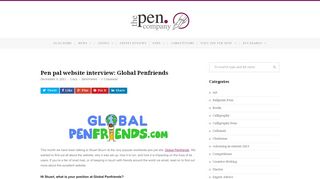 
                            9. Pen pal website interview: Global Penfriends – The Pen Company Blog