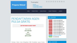 
                            11. Pendaftaran AGEN PULSA GRATIS ~ Propana Reload