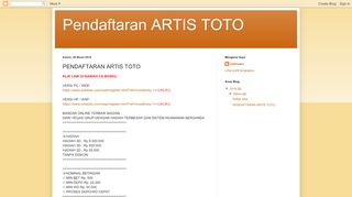 
                            6. Pendaftaran ARTIS TOTO: PENDAFTARAN ARTIS TOTO