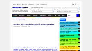 
                            10. Pendaftaran Bintara Polri (Polisi Tugas Umum dan Polwan) 2019-2020