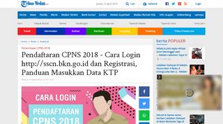 
                            7. Pendaftaran CPNS 2018 - Cara Login http://sscn.bkn ... - Tribun Medan
