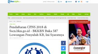 
                            10. Pendaftaran CPNS 2018 di Sscn.bkn.go.id - BKKBN Buka 587 ...