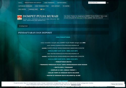 
                            12. PENDAFTARAN DAN DEPOSIT | DOMPET PULSA MURAH