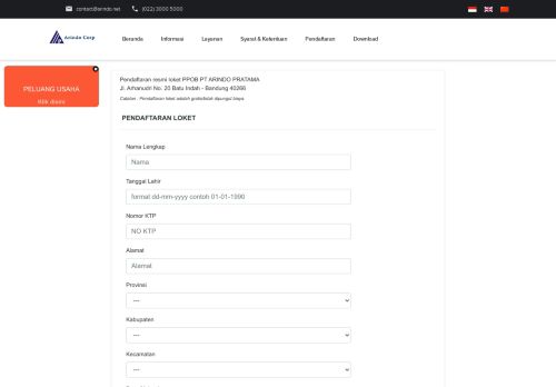 
                            3. PENDAFTARAN LOKET RESMI PT ARINDO PRATAMA ...