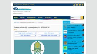 
                            8. Pendaftaran Maba IAIN Ponorogo Jenjang S1 & S2 TA 2019/2020