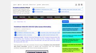 
                            7. Pendaftaran Online BSI 2019/2020 (Bina Sarana Informatika ...