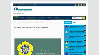 
                            3. Pendaftaran Online Mahasiswa Baru POLSRI TA 2019-2020