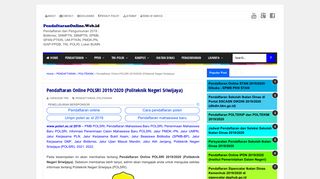 
                            2. Pendaftaran Online POLSRI 2019/2020 (Politeknik Negeri Sriwijaya ...