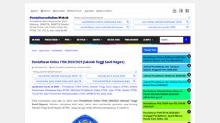 
                            2. Pendaftaran Online STSN 2019/2020 (Sekolah Tinggi Sandi Negara ...