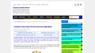 
                            9. Pendaftaran Online UGM 2019/2020 (Universitas Gadjah Mada ...