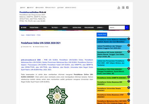 
                            10. Pendaftaran Online UIN-SUSKA 2019/2020 | PendaftaranOnline ...