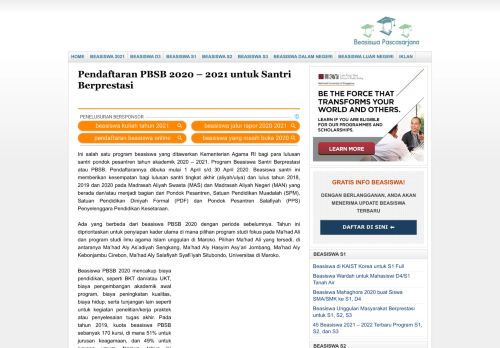 
                            4. Pendaftaran PBSB 2018 – 2019 untuk Santri Berprestasi - Beasiswa ...