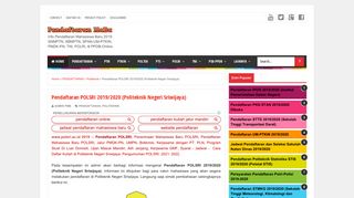 
                            9. Pendaftaran POLSRI 2019/2020 (Politeknik Negeri Sriwijaya ...