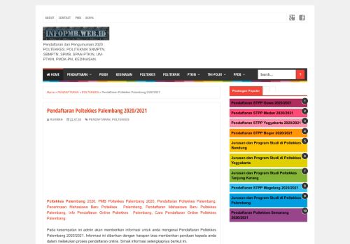 
                            2. Pendaftaran Poltekkes Palembang 2019/2020 | Pendaftaran PMB ...