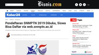 
                            9. Pendaftaran SNMPTN 2019 Dibuka, Siswa Bisa Daftar via web ...