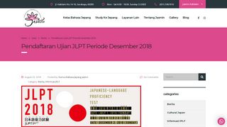 
                            10. Pendaftaran Ujian JLPT Periode Desember 2018 - Jasmin
