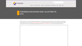 
                            3. Penerimaan Mahasiswa Baru Jalur PMDK PN 2018 ... - Polban