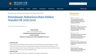
                            8. Penerimaan Mahasiswa Baru Seleksi Mandiri UB 2018/2019 | SELMA ...