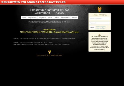 
                            9. Penerimaan Tamtama TNI AD2019 - rekrutmen tni angkatan darat tni ad