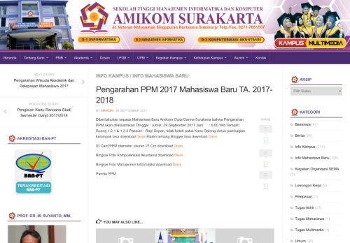 
                            9. Pengarahan PPM 2017 Mahasiswa Baru TA. 2017-2018 | STMIK ...