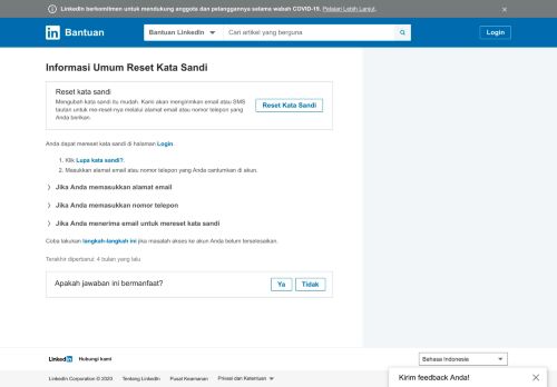 
                            10. Pengenalan Reset Kata Sandi | Bantuan LinkedIn