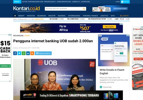 
                            9. Pengguna internet banking UOB sudah 2.000an - Keuangan - Kontan