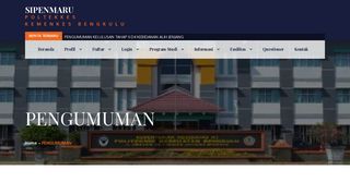 
                            7. PENGUMUMAN - Datang di Halaman Daftar Sipenmaru Poltekkes ...